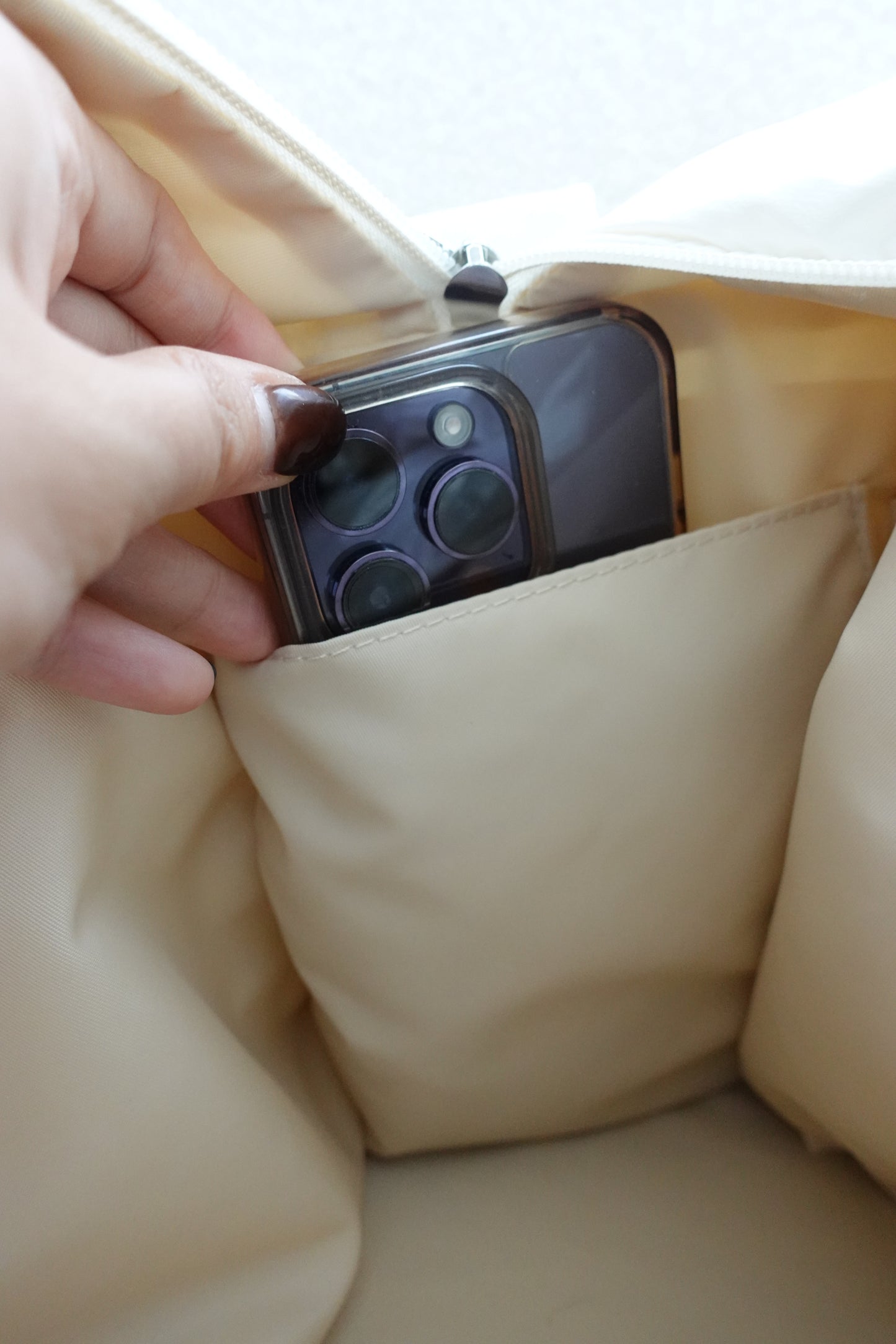 [予約販売]Large quilting bag / Pearl White