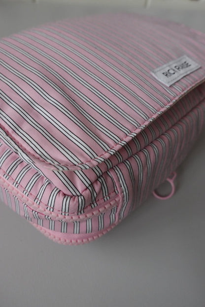 Stripe diaper pouch Pink
