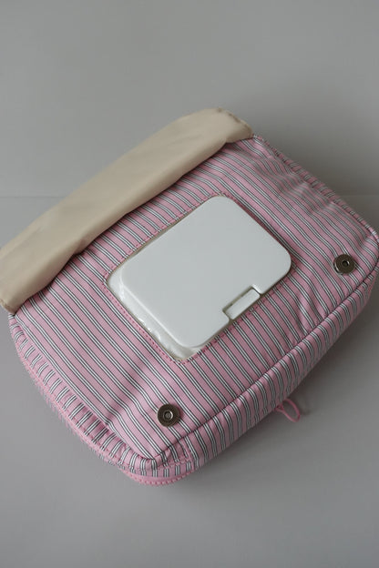 Stripe diaper pouch Pink