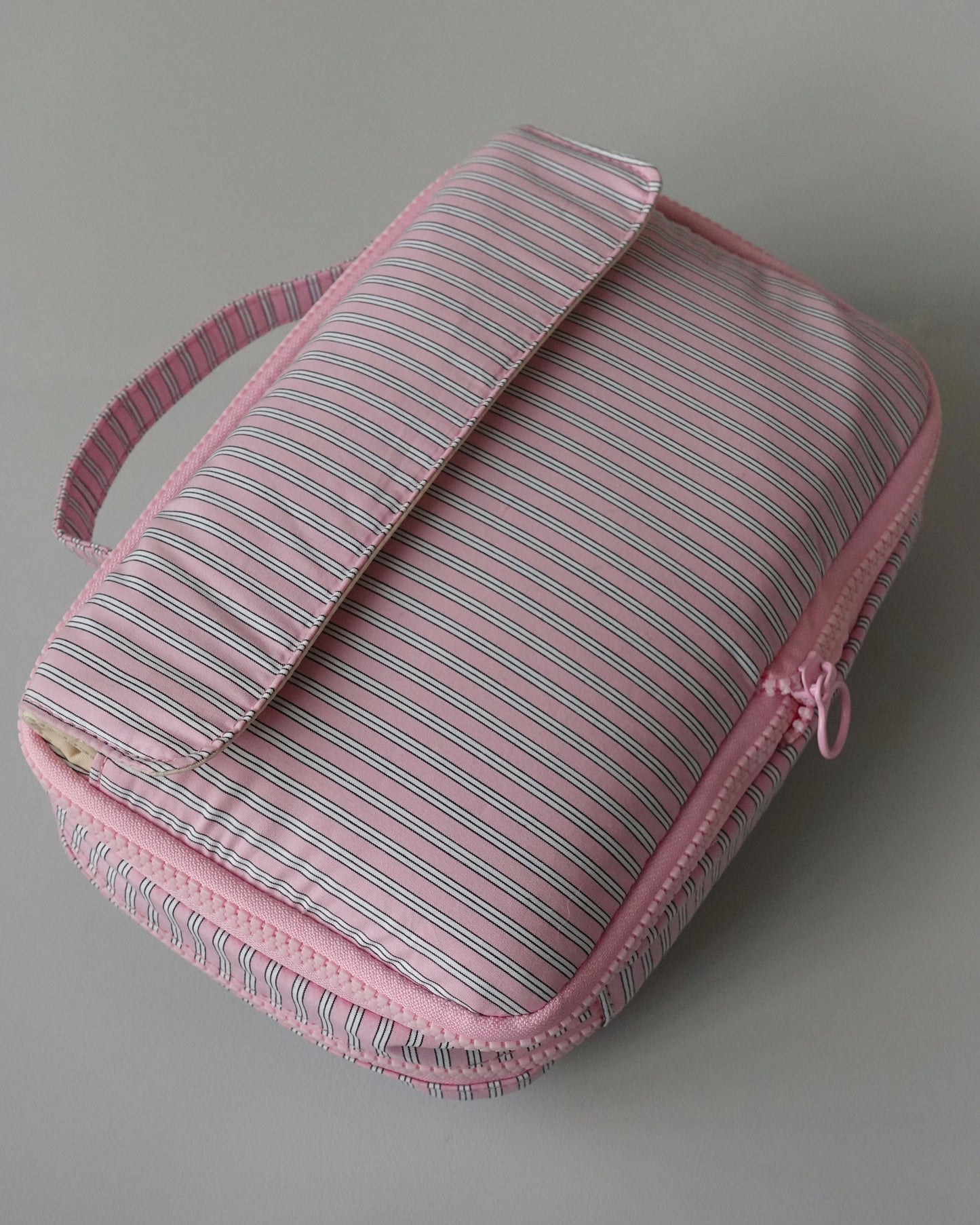 【SET】Large soft bag + Stripe diaper pouch / PINK