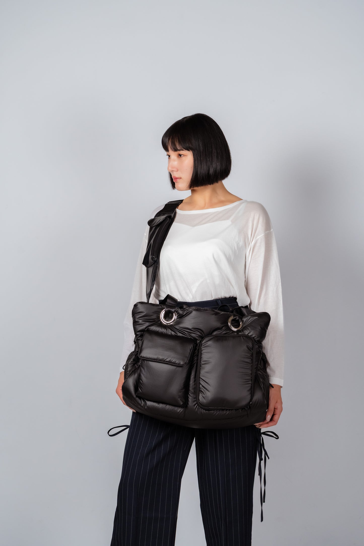 [予約販売]Large quilting bag / Rich Black