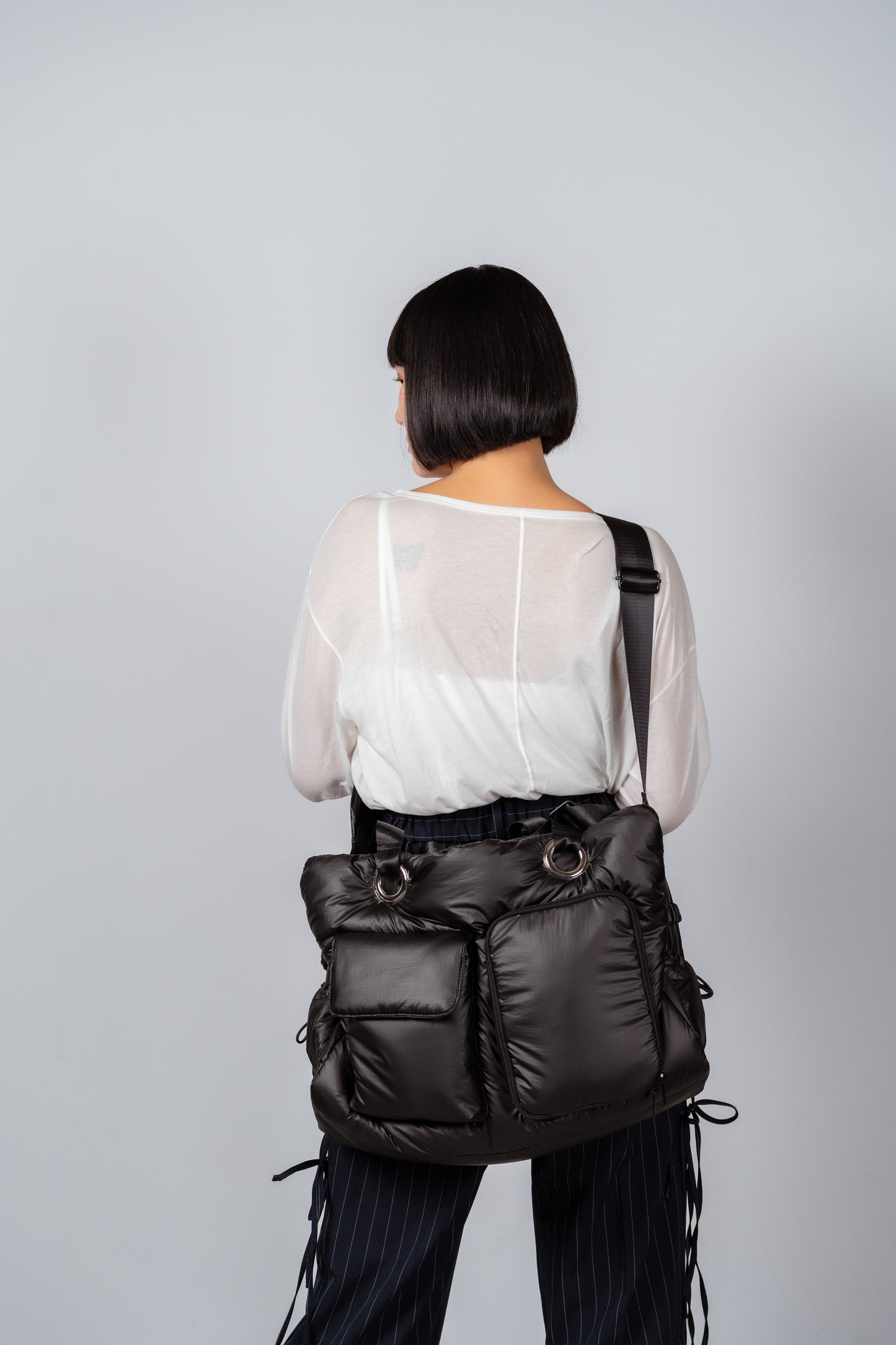 [予約販売]Large quilting bag / Rich Black