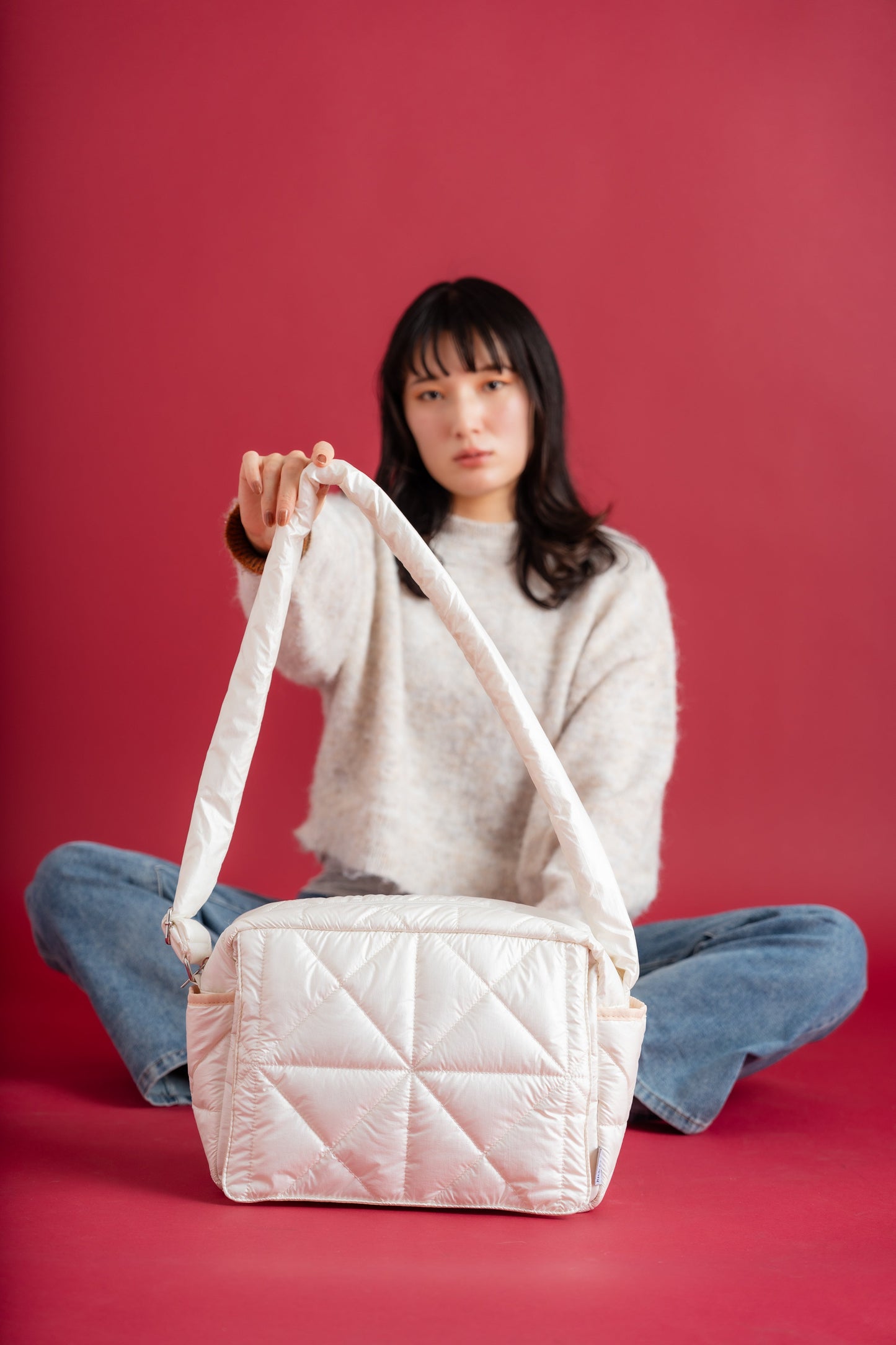 Cross quilt bag White