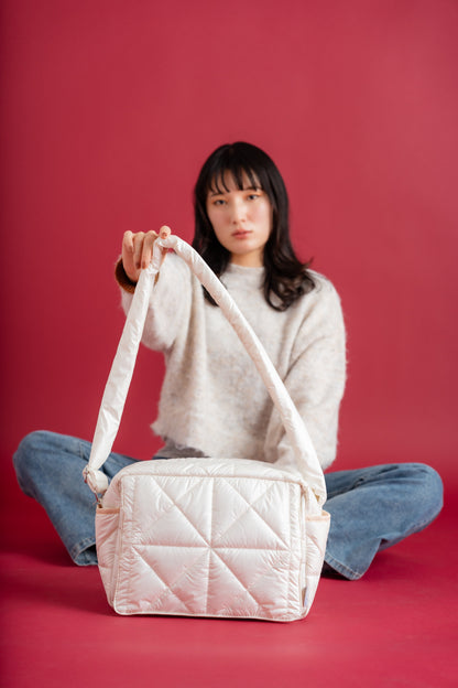 Cross quilt bag White