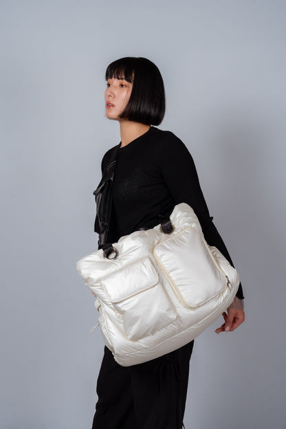Large quilting bag Pearl White
