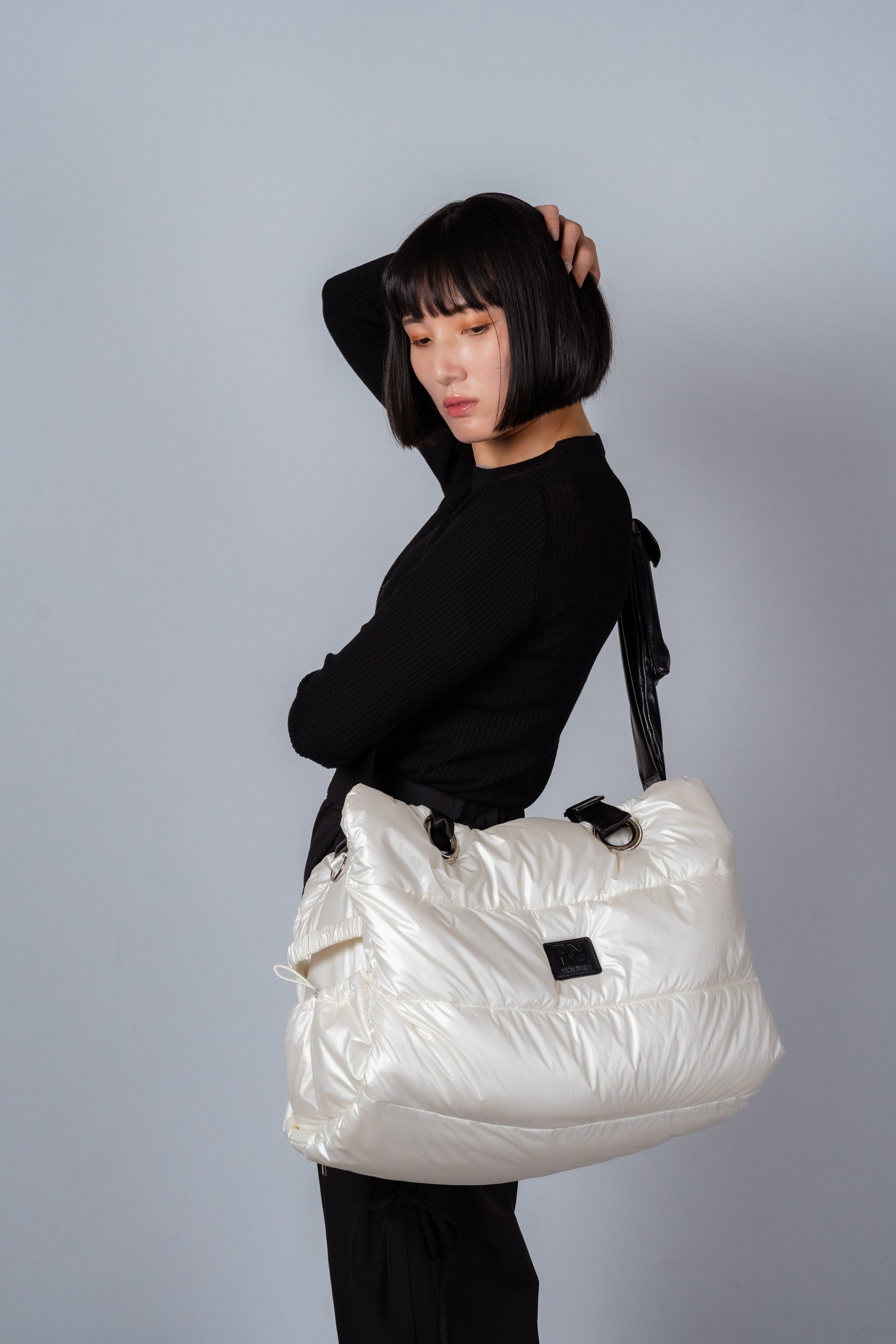 Large quilting bag Pearl White