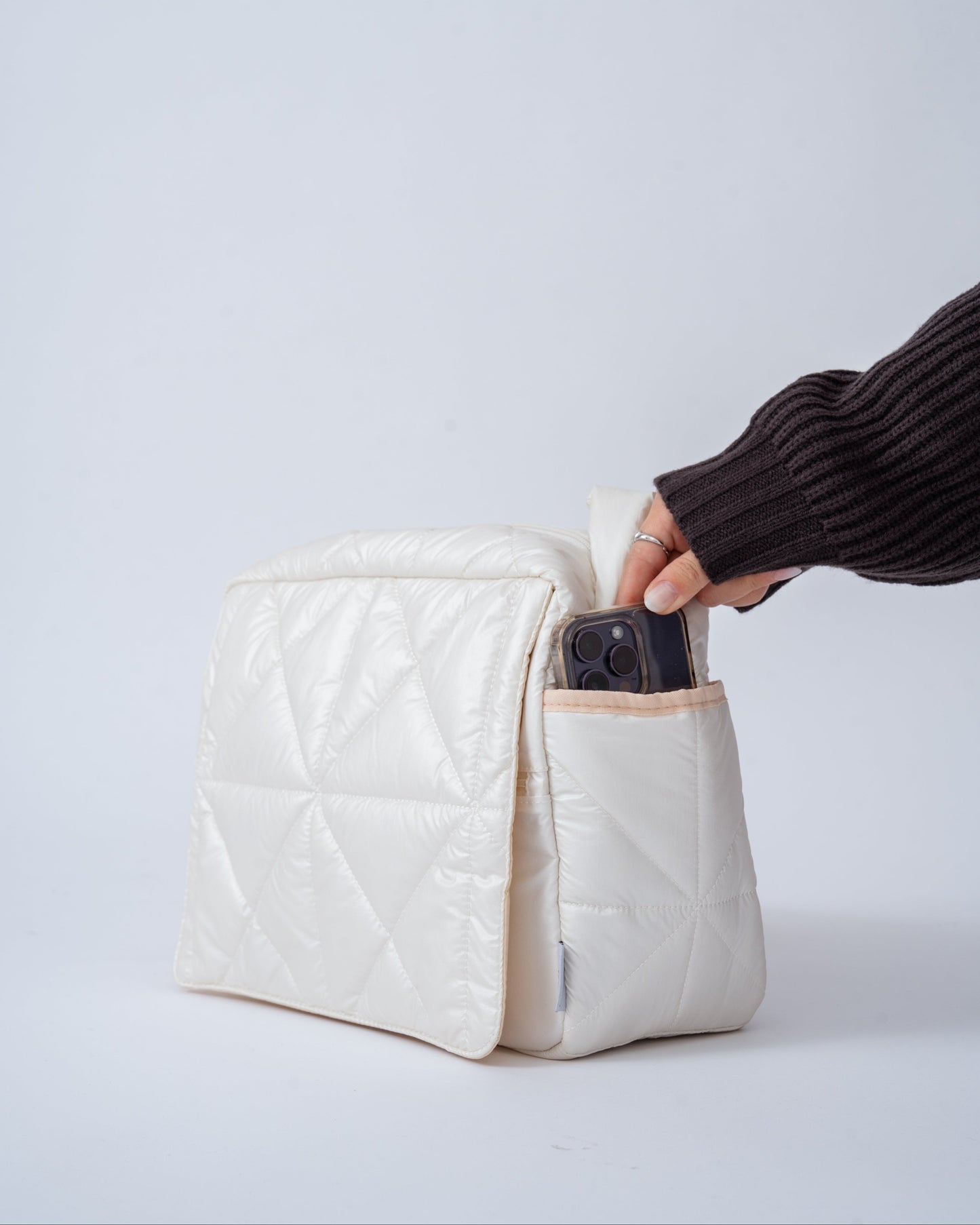 Cross quilt bag White