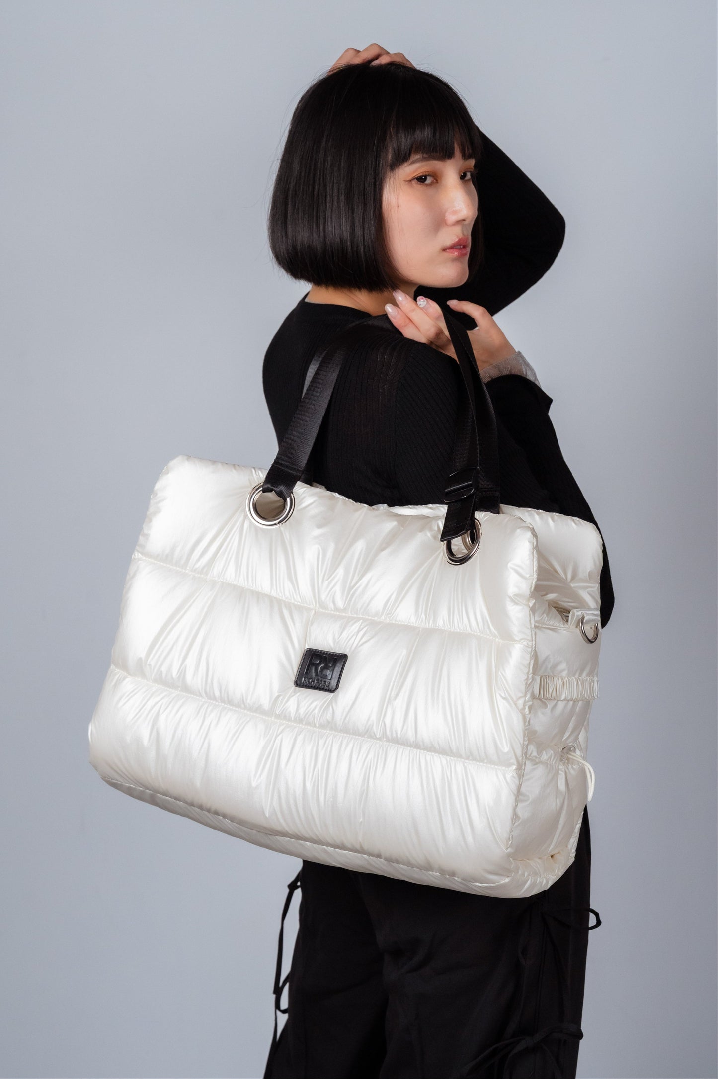 Large quilting bag Pearl White