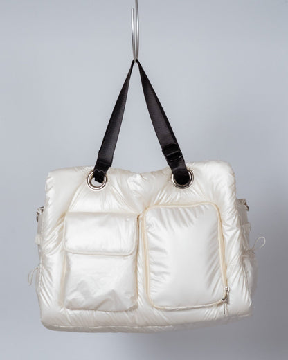 Large quilting bag Pearl White