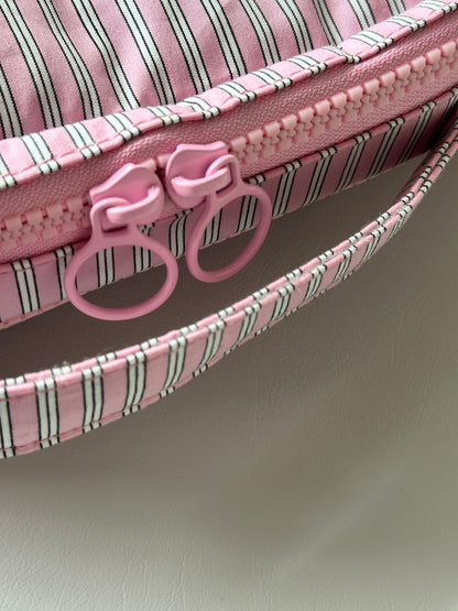 Stripe diaper pouch Pink