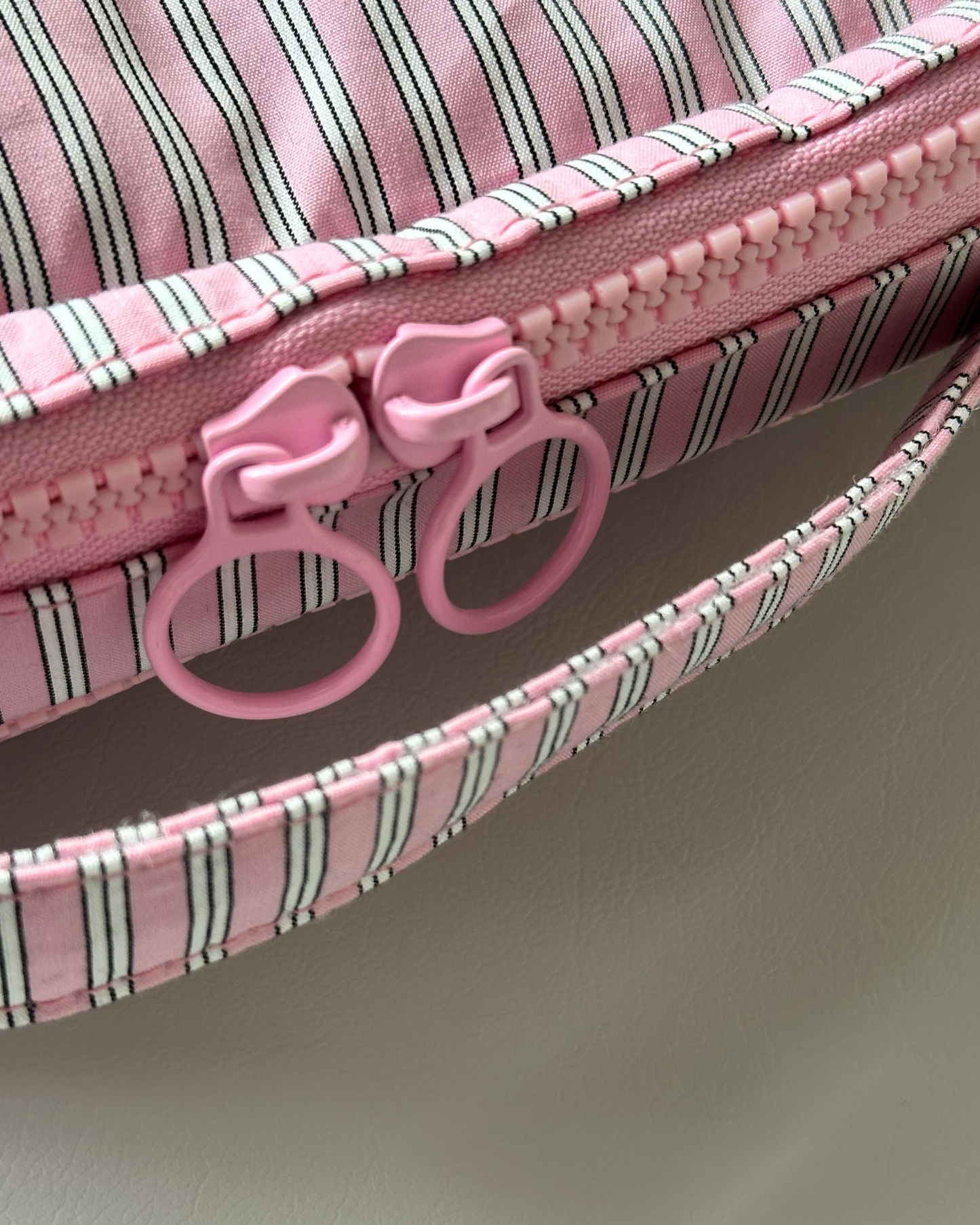 【SET】Large soft bag + Stripe diaper pouch / PINK