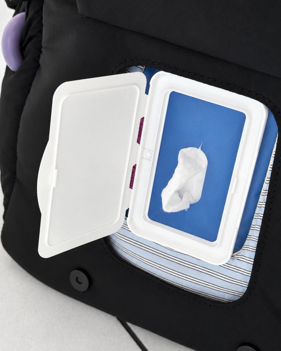 【SET】Large soft bag + Stripe diaper pouch / PINK