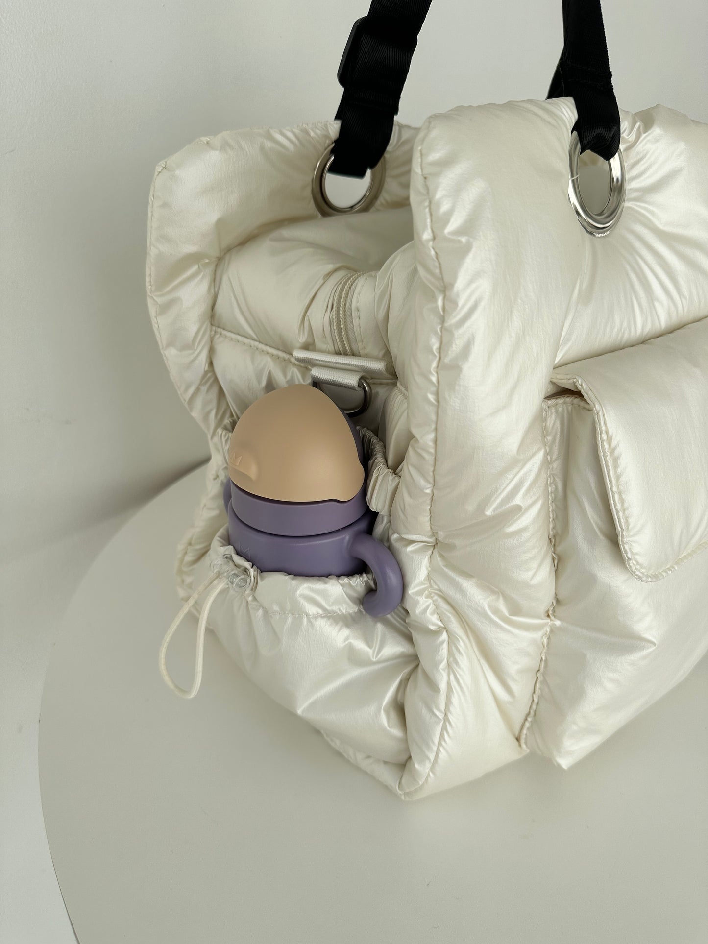 [予約販売]Large quilting bag / Pearl White