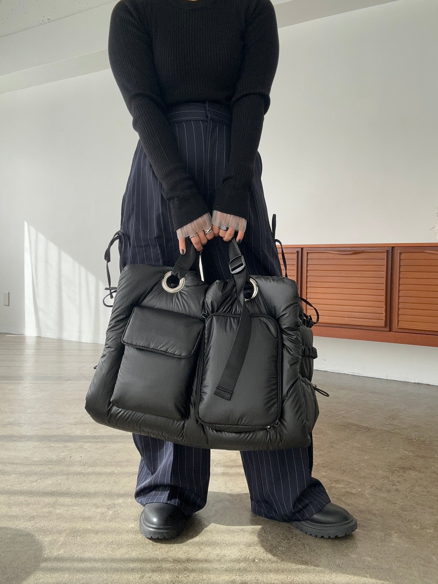 [予約販売]Large quilting bag / Rich Black