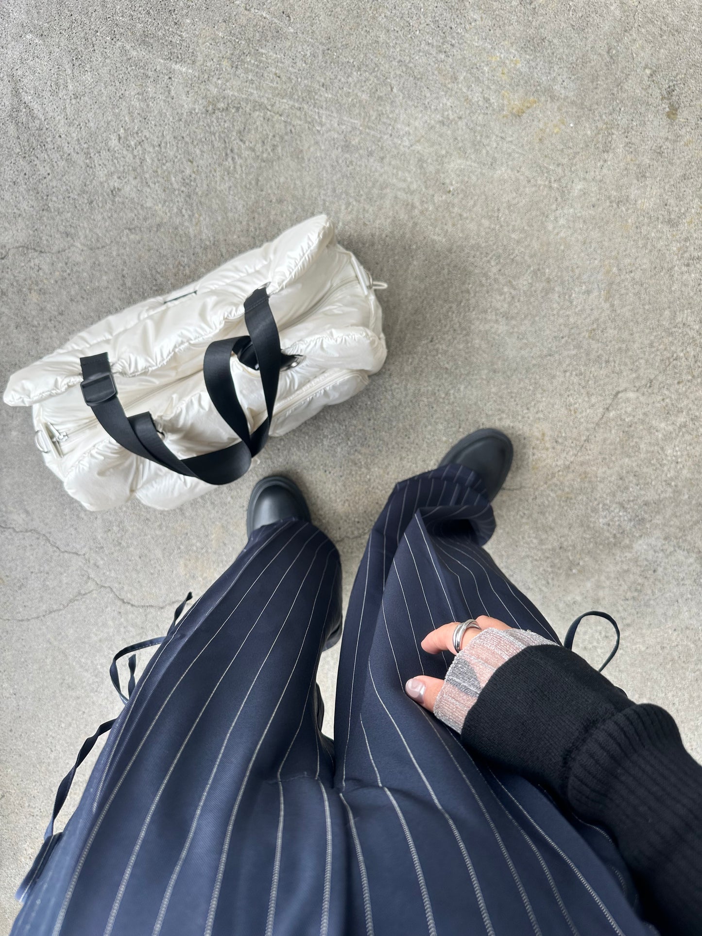 [予約販売]Large quilting bag / Pearl White