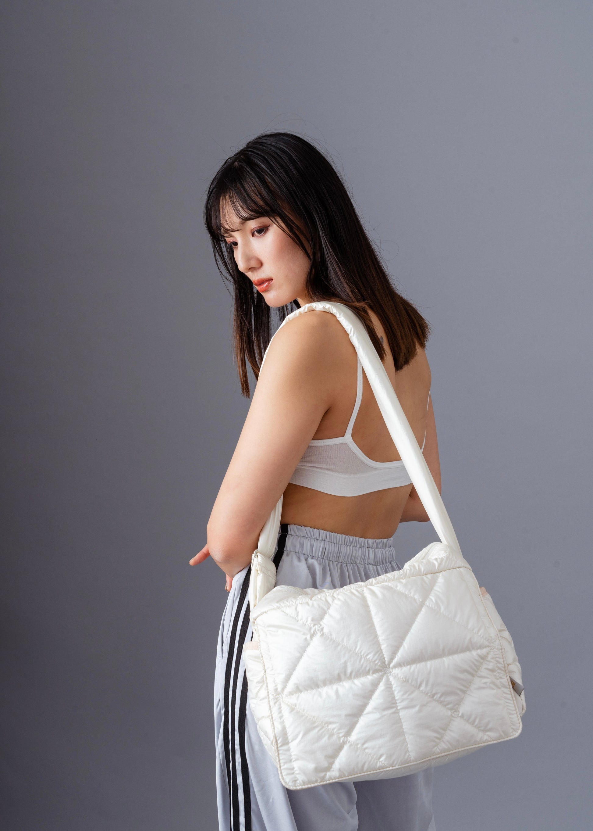 Cross quilt bag White