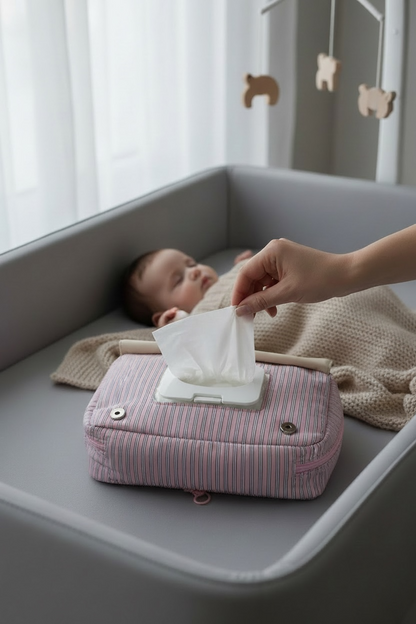 Stripe diaper pouch
